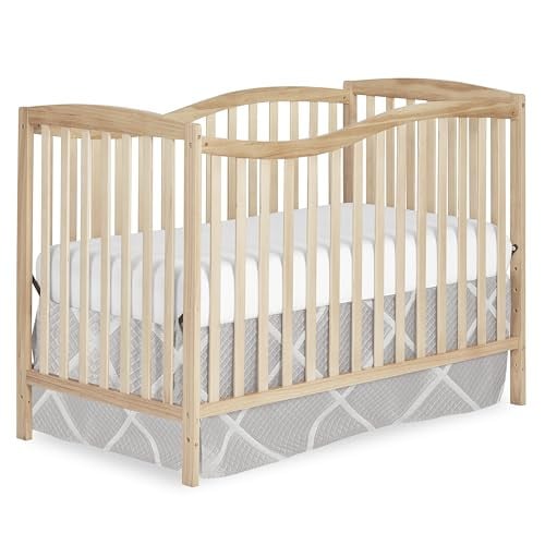 Dream On Me Chelsea 5-in-1 Convertible Full-Size Baby Crib, Natural, GreenGuard Gold & BSA, Pinewood, 4 Mattress Heights
