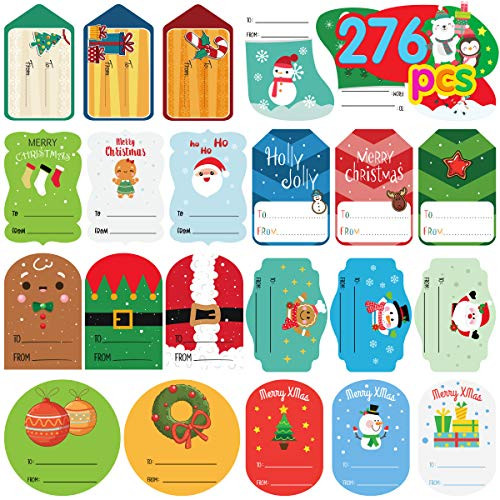 Christmas Gift Tags, Self Adhesive Stickers, 276 Pieces