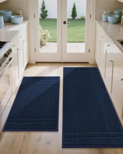 JSEI Non-Slip Washable Absorbent Kitchen Mats 2-Pack (24"x36"+24"x60")
