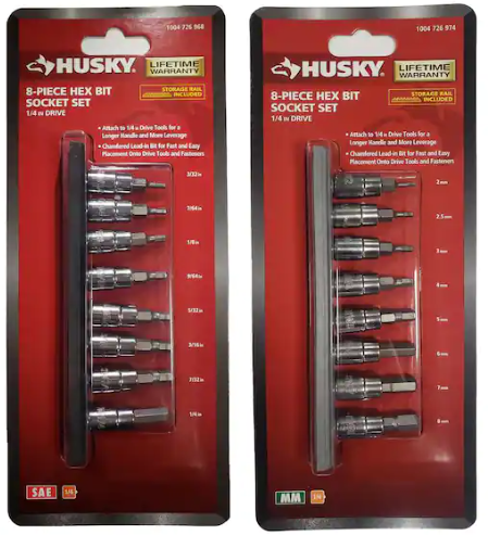 Husky 1/4 in. Drive SAE/Metric Hex Bit Socket Set (16-Piece) Deal