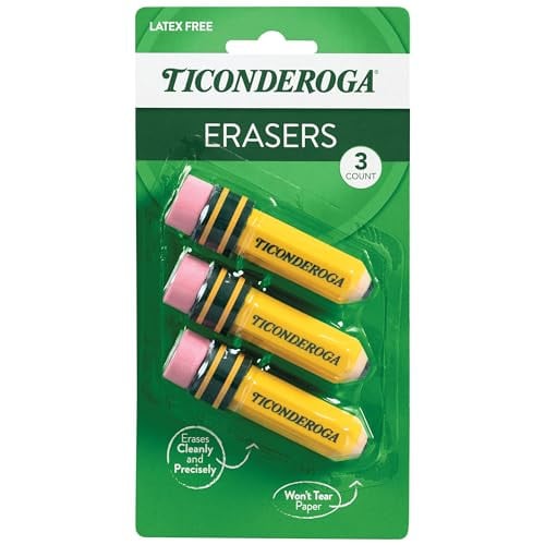 TICONDEROGA Pencil-Shaped Erasers 3-Pack Deal
