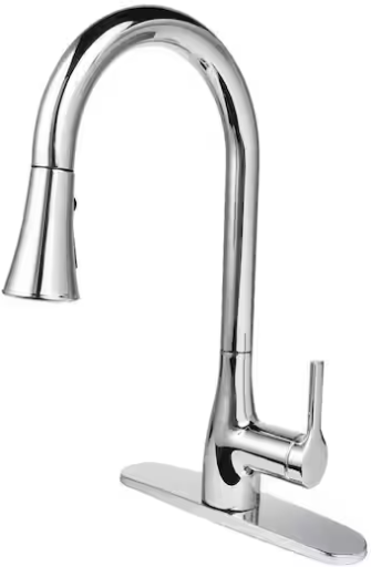 FLOW Classic Series Single-Handle Standard Kitchen Faucet, Chrome