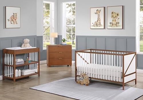 3-in-1 Suite Bebe Pixie Zen Convertible Crib w/ Adjustable Height (Walnut/White)