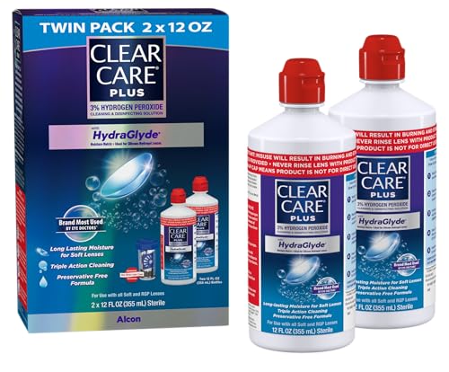 CLEAR CARE PLUS Cleaning & Disinfecting Contact Lens Solution 12 Oz 2-Pack Deal