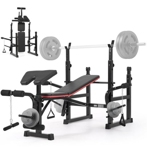 GASKY 7-in-1 Foldable & Adjustable Weight Bench, 600lbs