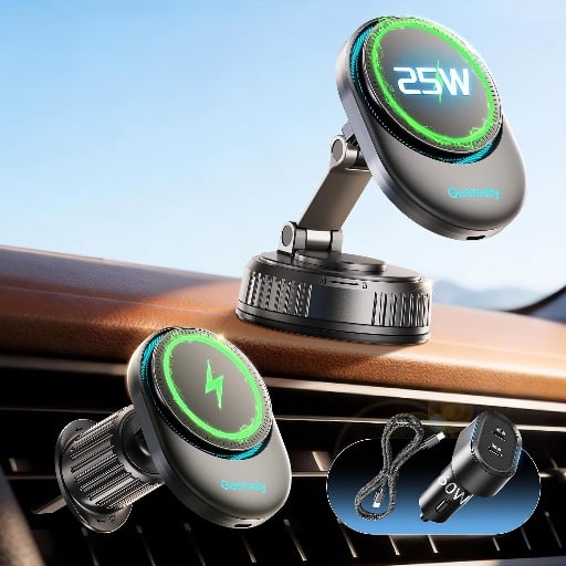 25W MagSafe Car Mount Charger with Built-in Cooling Fan Deal