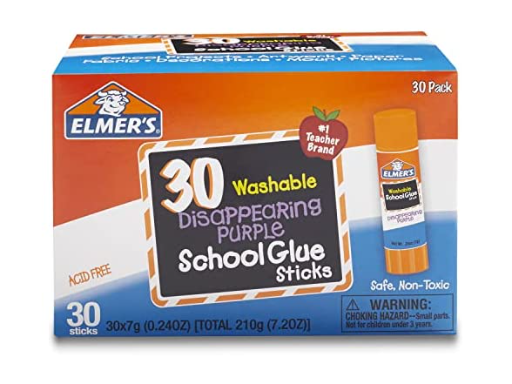 Elmer's Disappearing Purple School Glue Sticks 30 Count