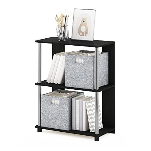 Furinno Jaya 3-Tier Bookcase/Bookshelf/Display Rack with Stainless Steel Tubes, Americano Deal