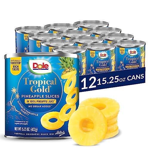 Dole Tropical Gold Pineapple Slices in 100% Juice 12-Count Deal