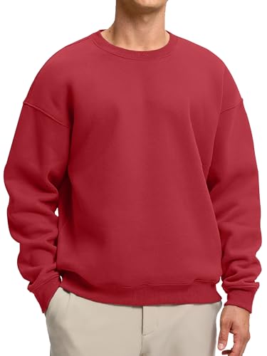 Soothfeel Men's Fleece Crewneck Athletic Sweatshirt Pullover
