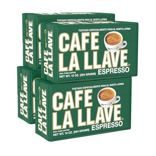 Café La Llave Espresso Ground Coffee Dark Roast 10 OZ 4-Pack Deal
