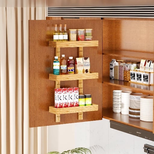 3-Tier Wooden Door/Wall Mounted Pantry Organizer Deal