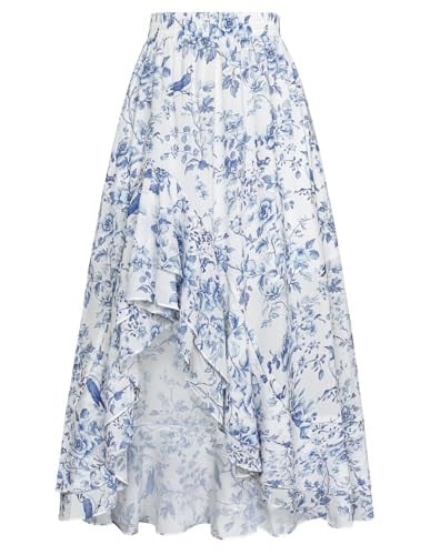 Scarlet Darkness Women's Floral High Waisted Maxi Skirt w/ Pockets Deal