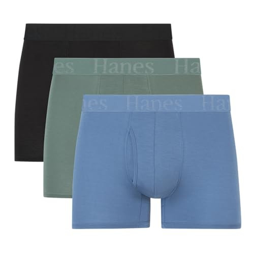 Hanes Men's Supersoft Viscose Boxer Briefs 3-Pack