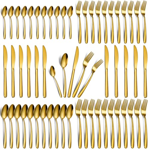 60-Piece Gold Silverware Set Deal