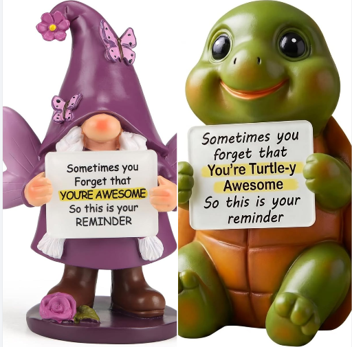 Gnome/Turtle Handmade Statue with You're Awesome Message