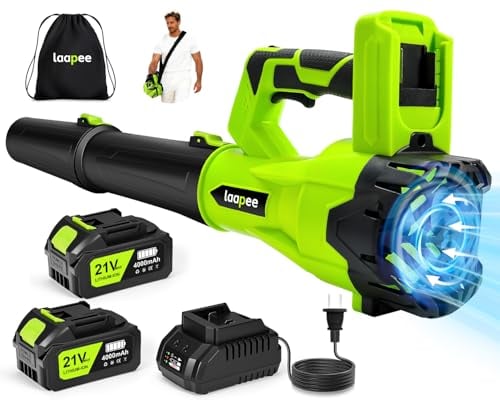 Laapee 650CFM Cordless Leaf Blower w/ 2x 20V 4.0Ah Batteries
