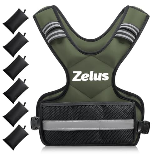 ZELUS Adjustable Body Weight Vest w/ 6 Ironsand Weights 4-10Lb Deal