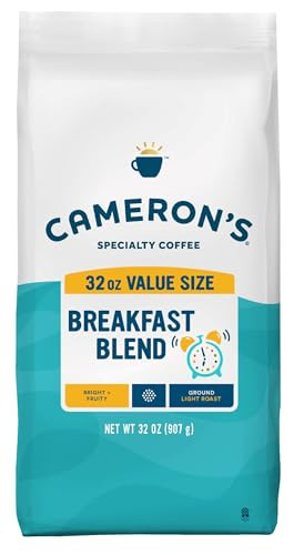 Cameron's Coffee Premium Breakfast Blend Ground Coffee Light Roast 32 oz