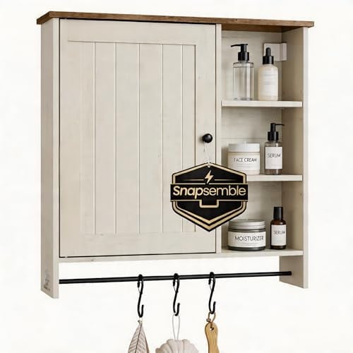 SONGMICS 23.6" x 23.6" Home Bathroom Wall Cabinet w/ Adjustable Shelves Deal