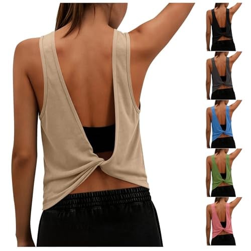 Womens Open Back Workout Tank Tops Deal
