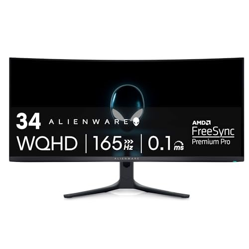 34" Alienware AW3423DWF 3440x1440 165Hz Curved QD-OLED Gaming Monitor