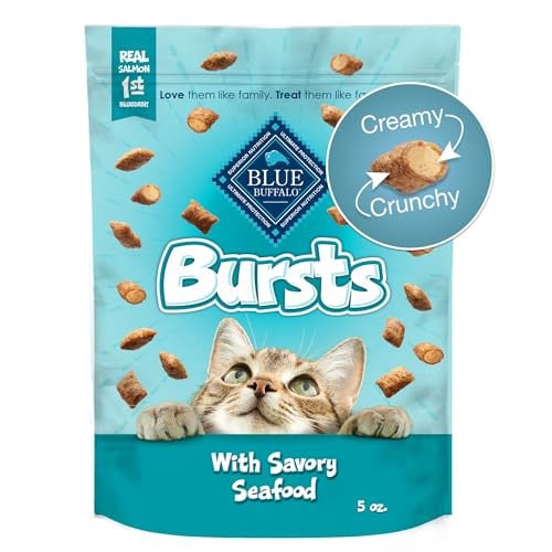 Blue Buffalo Bursts Crunchy & Creamy Cat Treats Savory Seafood 5-oz Bag Deal