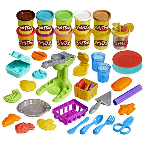 Play-Doh Farmer's Market Kitchen Playset, 28 Accessories, 11 Colors