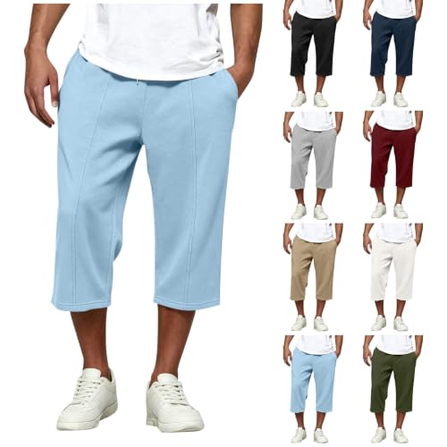 Mens Baggy Cropped Sweatpants
