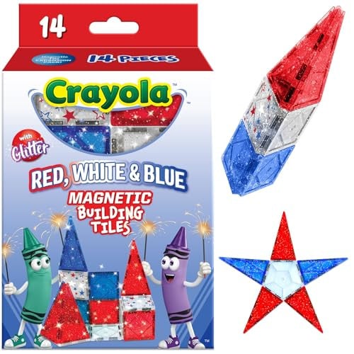 Crayola Red, White & Blue 14-Piece Magnetic Tiles Deal