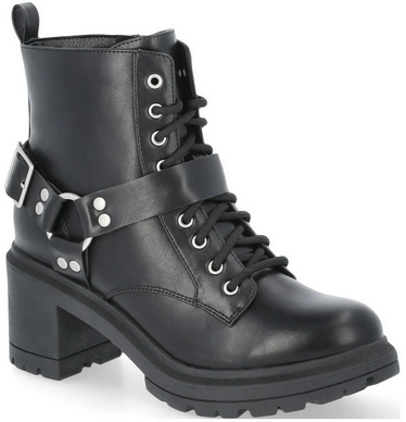 No Boundaries Women's Lace Up Ankle Moto Boots