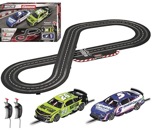 Carrera Evolution NASCAR Darlington Showdown Analog Electric Slot Car Racing Track Set Deal