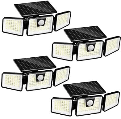 INCX Solar Outdoor Motion Sensor Lights 4-Pack