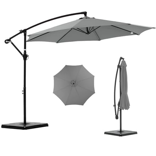 NEWBULIG 10FT Offset Cantilever Patio Umbrella with 4 Bases Deal