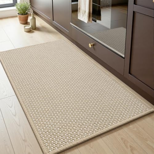 MontVoo Washable Absorbent Kitchen Floor Mat Beige