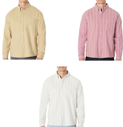 Amazon Essentials Men's Modern Oversized Fit Cotton Button Down Shirt