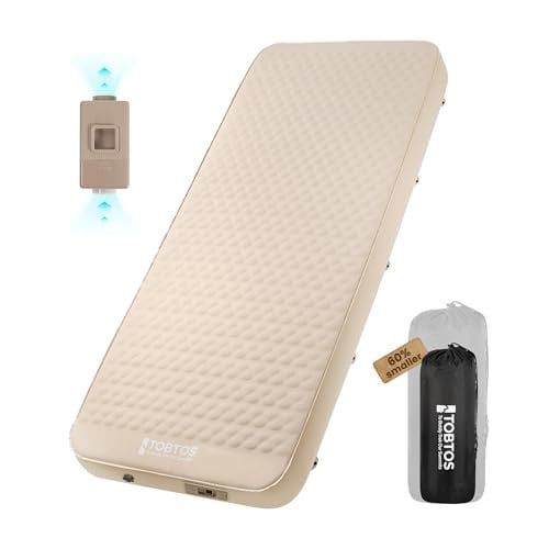 TOBTOS 4" Thick Self Inflating Sleeping Pad with Electric Pump Deal