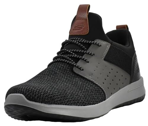 Skechers Classic Fit-Delson-Camden Sneaker, Black/Grey, Size 14 Deal