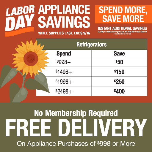 Up to $1000 Off Home Depot Labor Day Appliances Event Deal