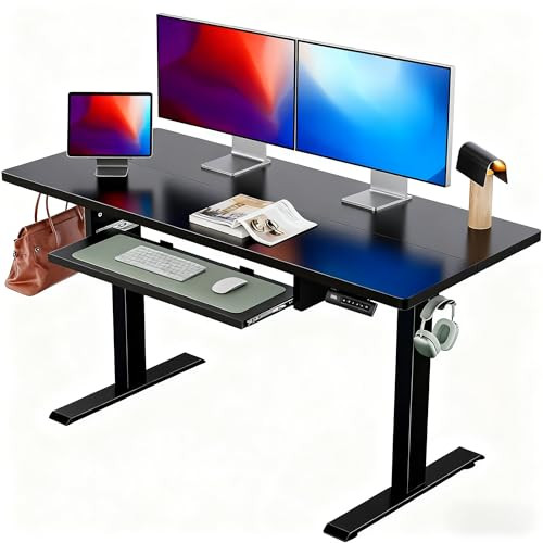 Marsail 48" x 24" Height Adjustable Electric Standing Desk (Black)