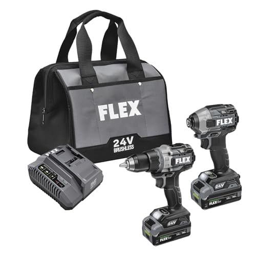 FLEX 24V Brushless Cordless Hammer Drill with Turbo Mode Impact Driver Stacked Lithium Kit with (2) 2.0Ah Stacked Lithium Batteries Deal