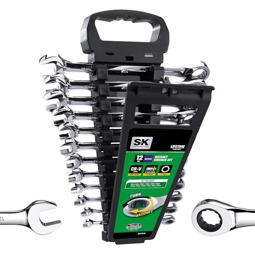 SK Tools Ratcheting Wrench Set 12-Piece 8-19mm 72-Tooth