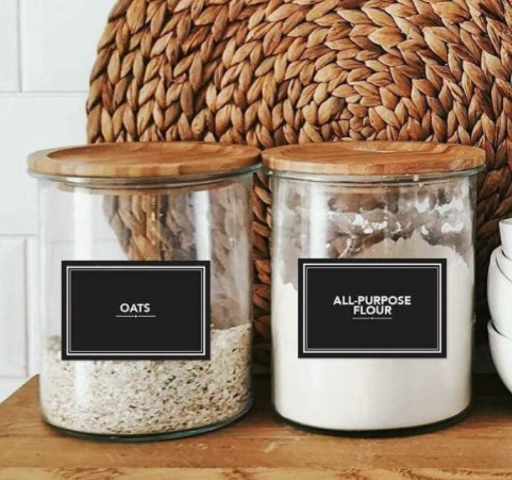 Chalk Peel and Stick Pantry Labels With Chalk