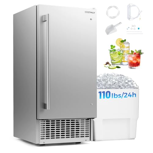 Costway 15" Under-Counter Commercial Ice Maker w/ 110-Lb/24H Cube Ice Production & 25-Lb Storage Deal