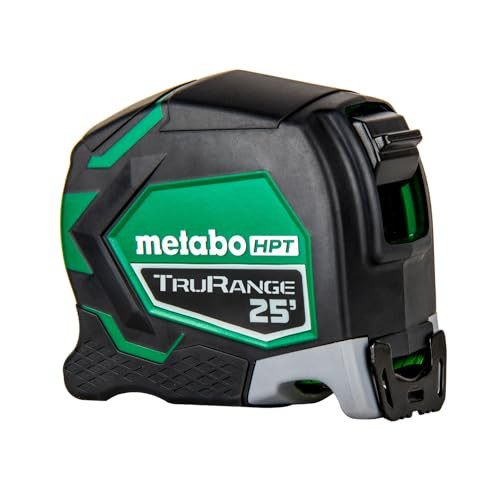 Metabo HPT Measuring Tape, 25' TruRange, Long Reach 17-ft, High Visibility Green Blade
