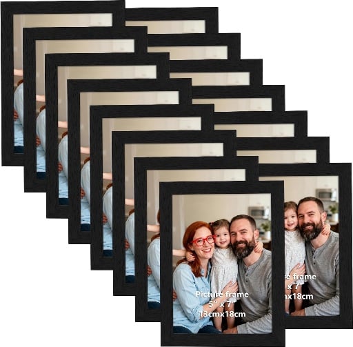 Black 5x7 Picture Frames- Set of 15 Deal