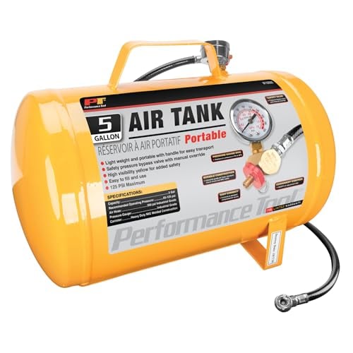 Performance Tool W10005 5-Gallon Portable Horizontal Air Tank