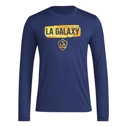 Adidas Men's LA Galaxy MLS Long Sleeve Pre-Game T-Shirt (Medium)