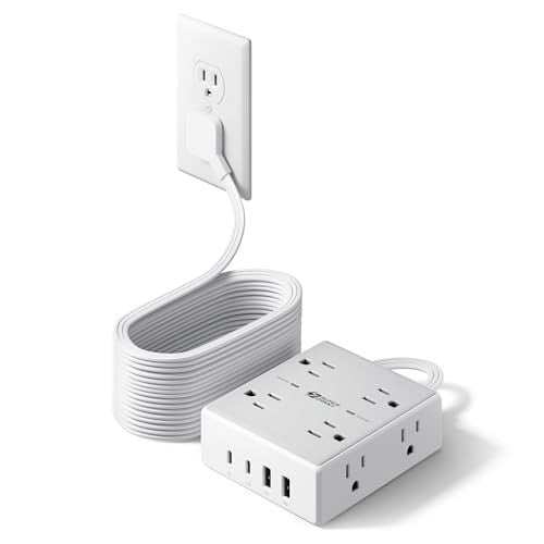 25Ft Long Extension Cord Flat Plug Power Strip with 8 Outlets & 4 USB Ports (2 USB C) Deal