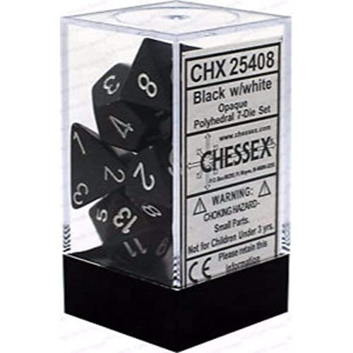 Chessex Opaque Black/White Dice Set Deal